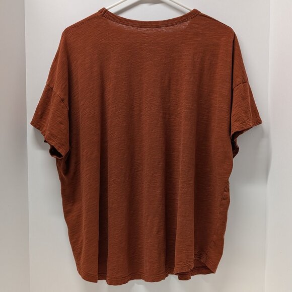 Madewell Whisper Crew Neck Tee in Rust/Burnt Orange - Picture 3 of 12